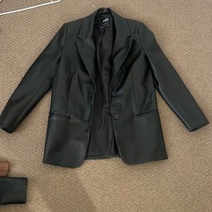 Oversized leather jacket